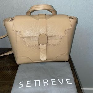 Senreve leather MIDI MAESTRA in Dolce Butterscotch with gold hardware
